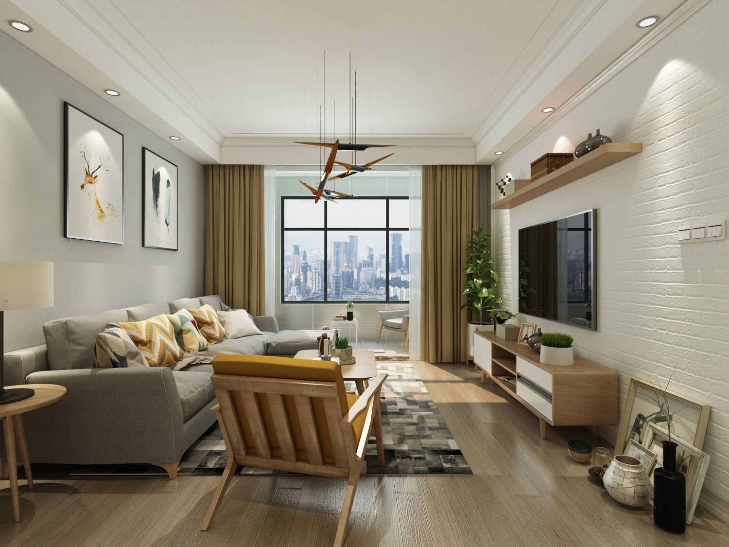 living room 3D model_4