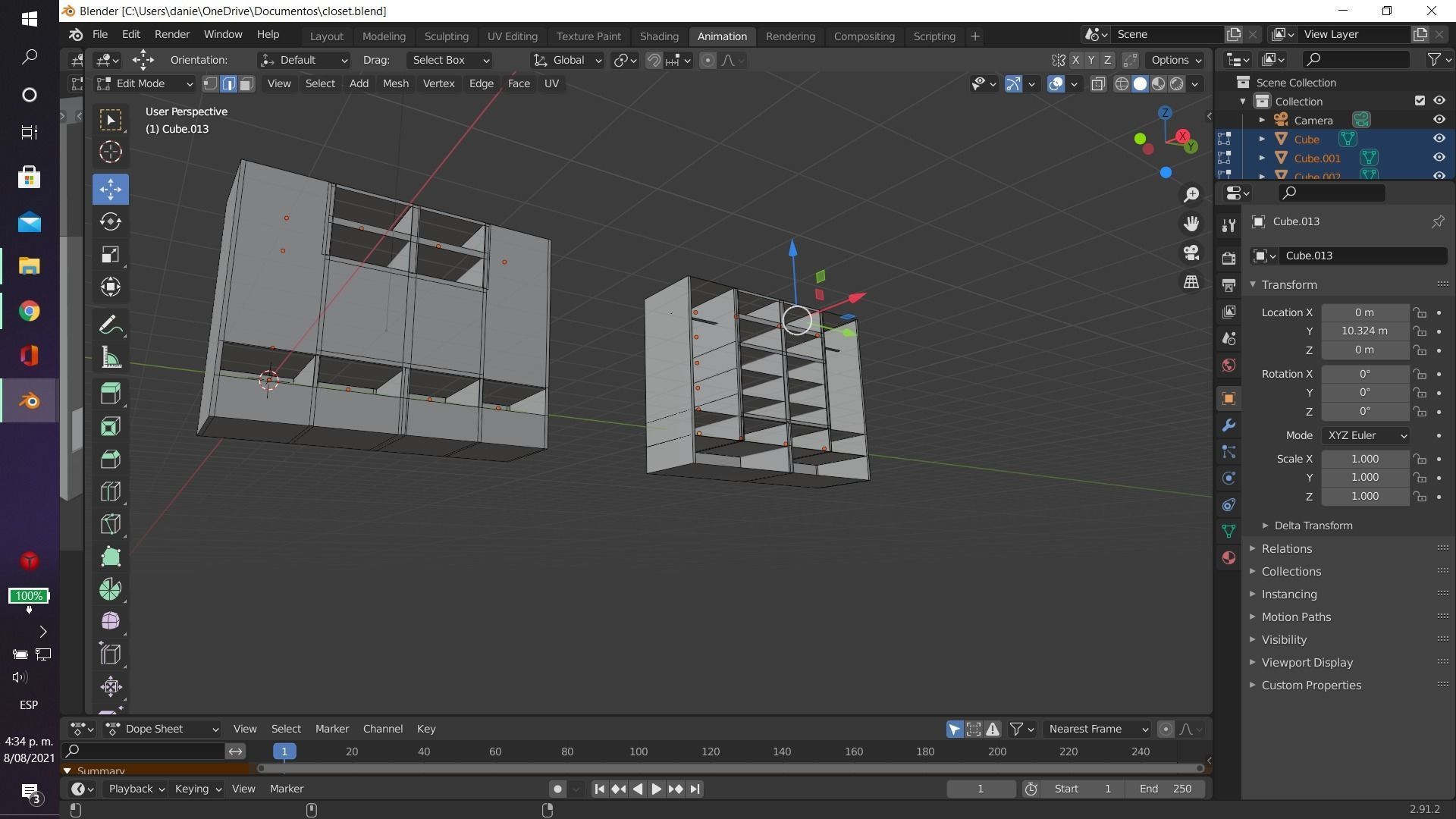 Closet cabinet 3D model_1