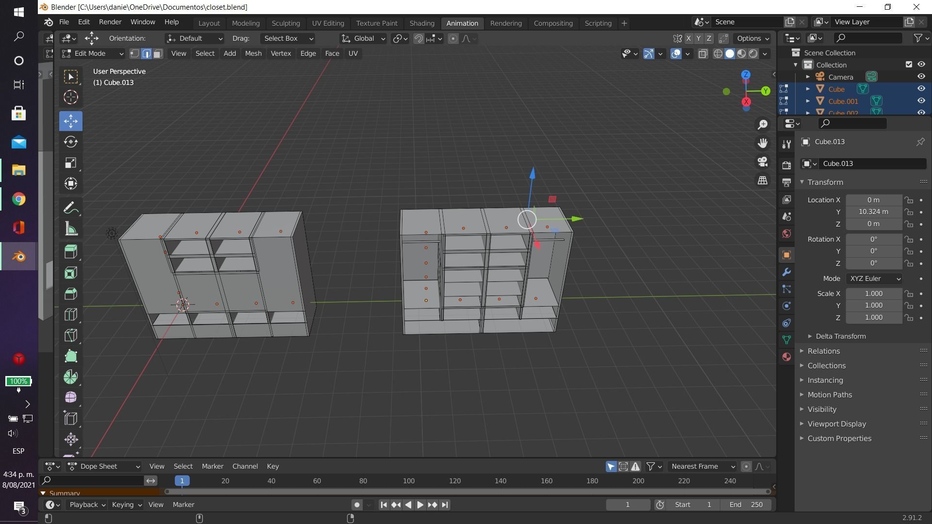 Closet cabinet 3D model_2