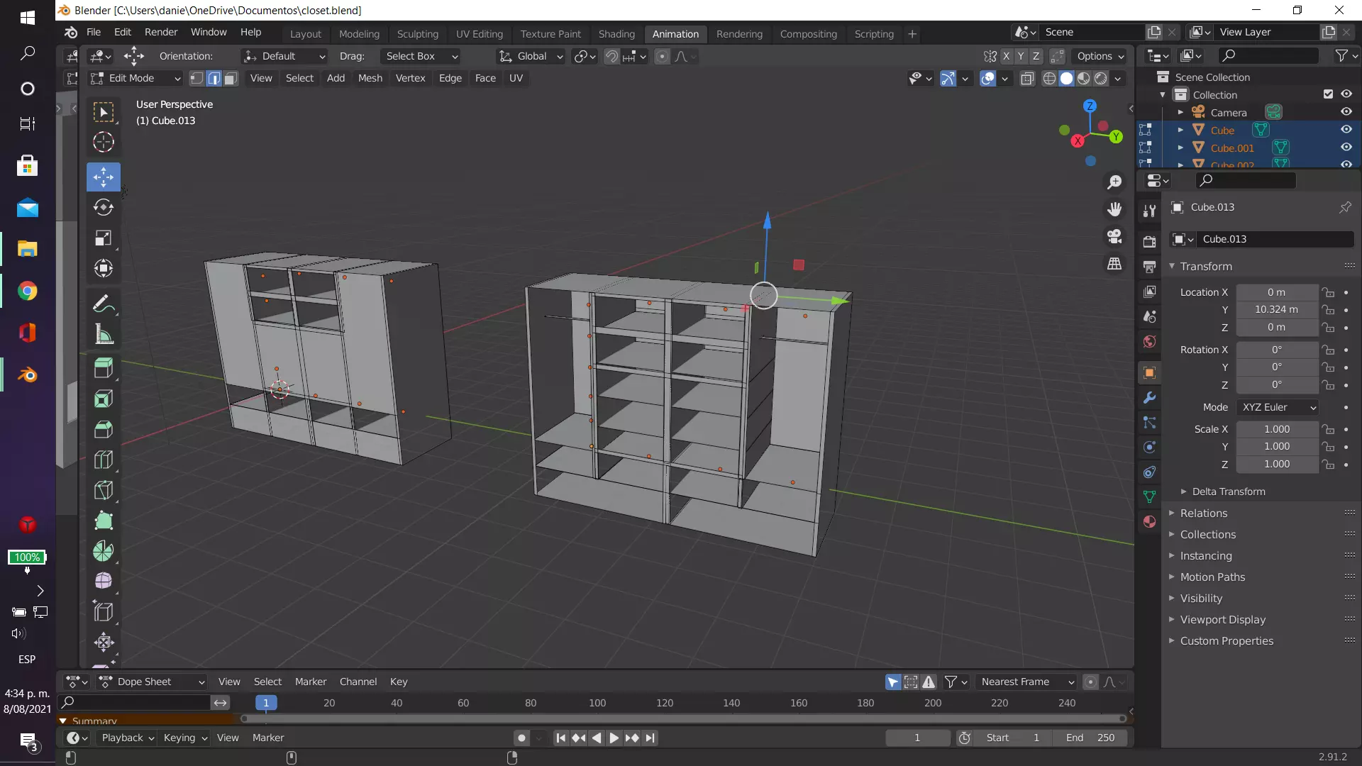Closet cabinet 3D model_0