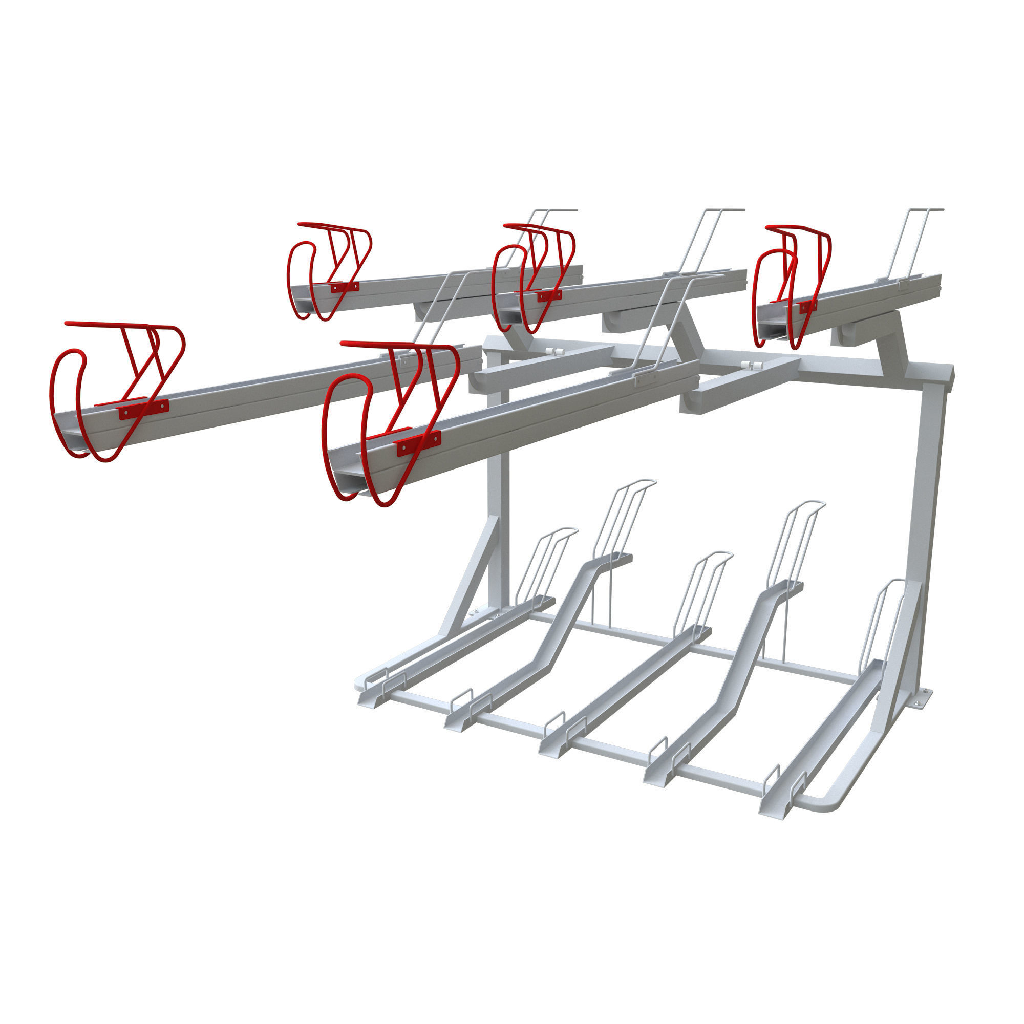 2 Layer Bicycle Rack 3D model_2