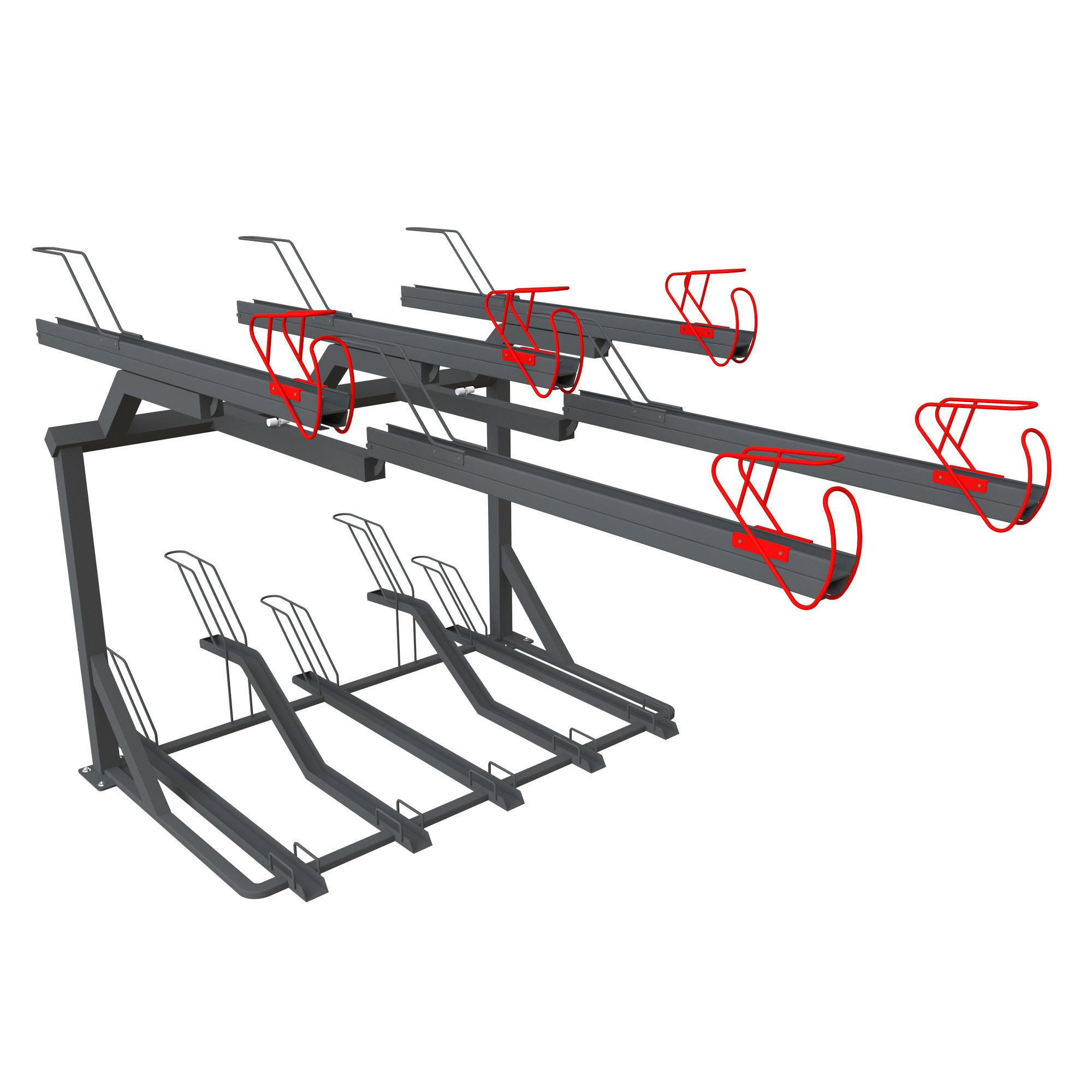 2 Layer Bicycle Rack 3D model_1