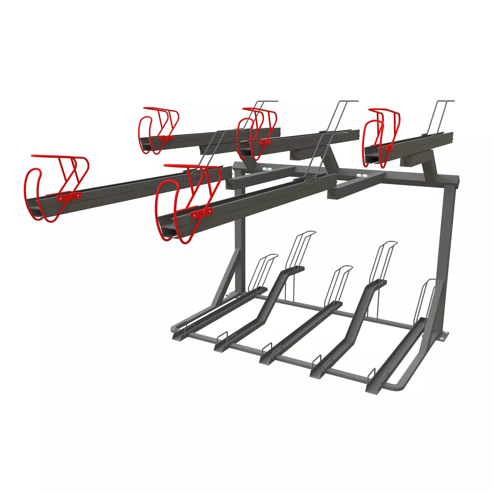 2 Layer Bicycle Rack 3D model_0