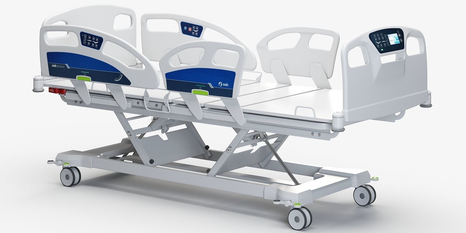 Hospital bed 3D model_4
