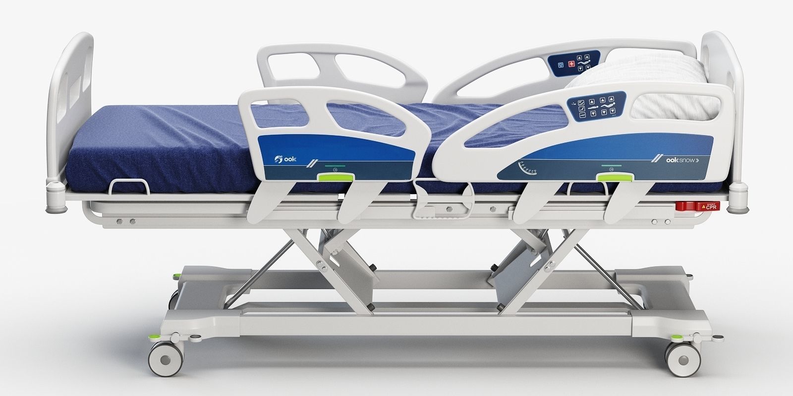 Hospital bed 3D model_2