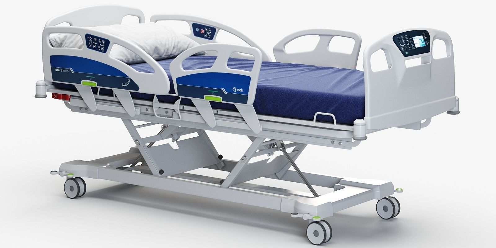 Hospital bed 3D model_1
