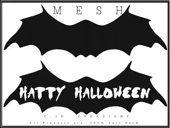 Bat Halloween Sign Low-poly 3D model