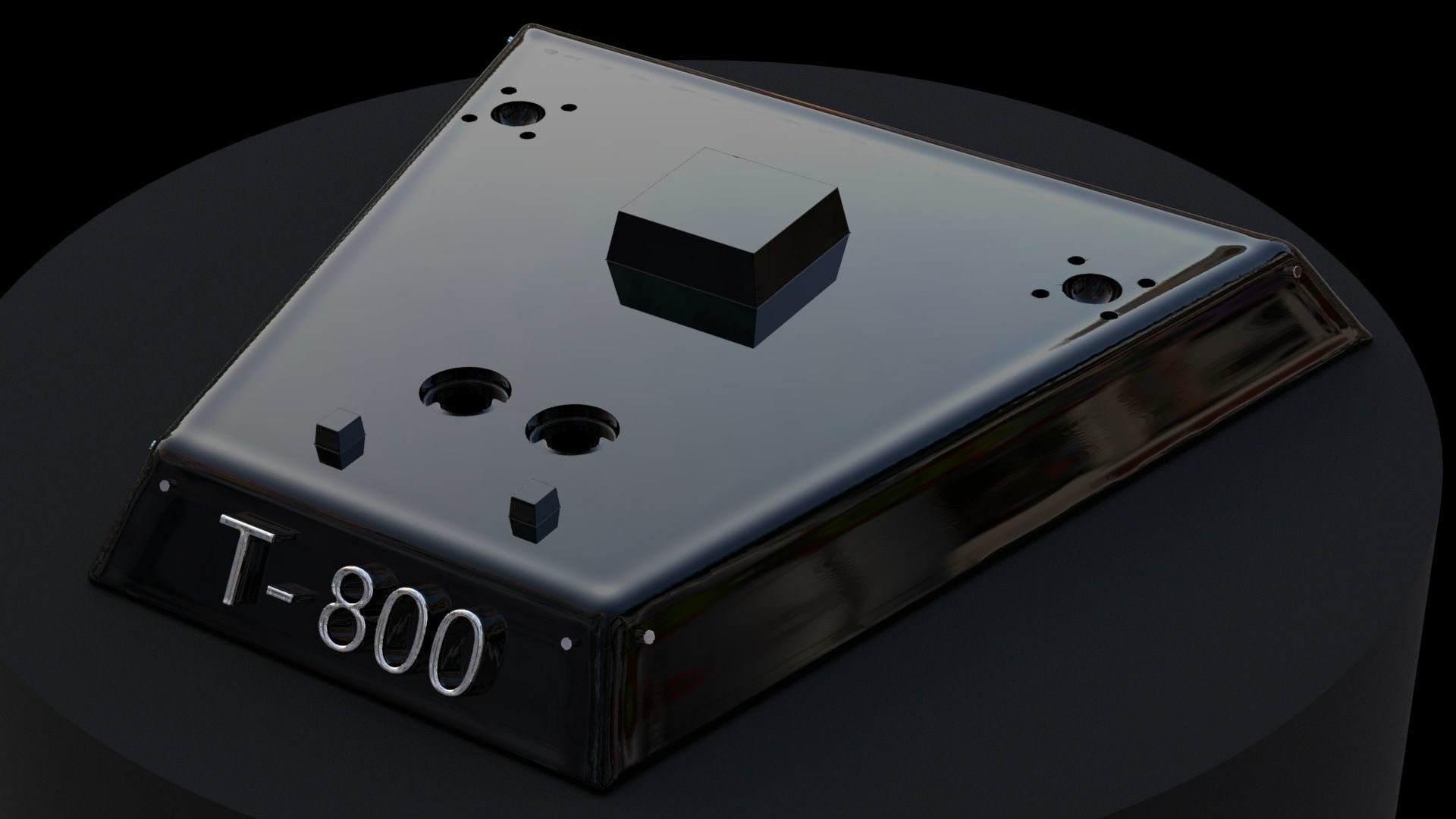 Terminator T-800 Skull Bust 3D Print Stl Model Diorama  3D print model_6