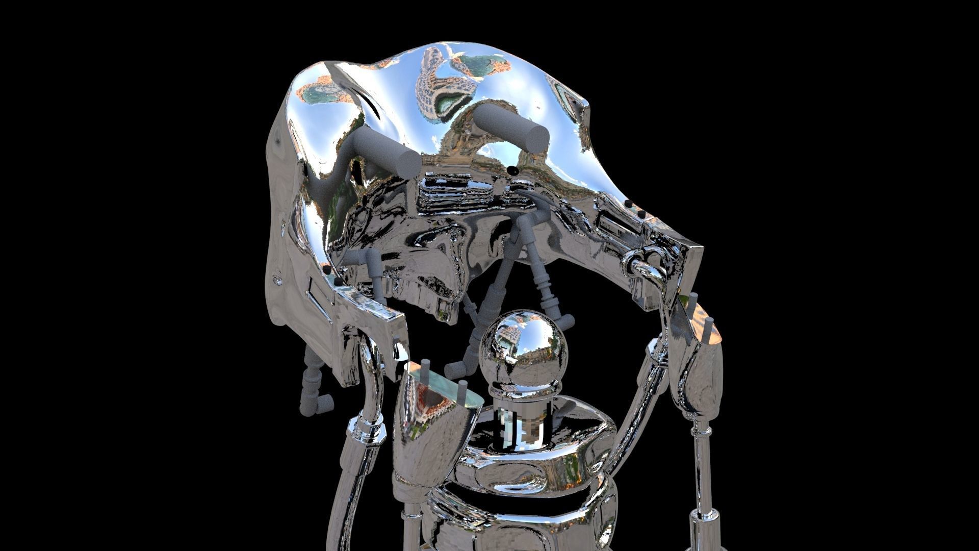 Terminator T-800 Skull Bust 3D Print Stl Model Diorama  3D print model_11