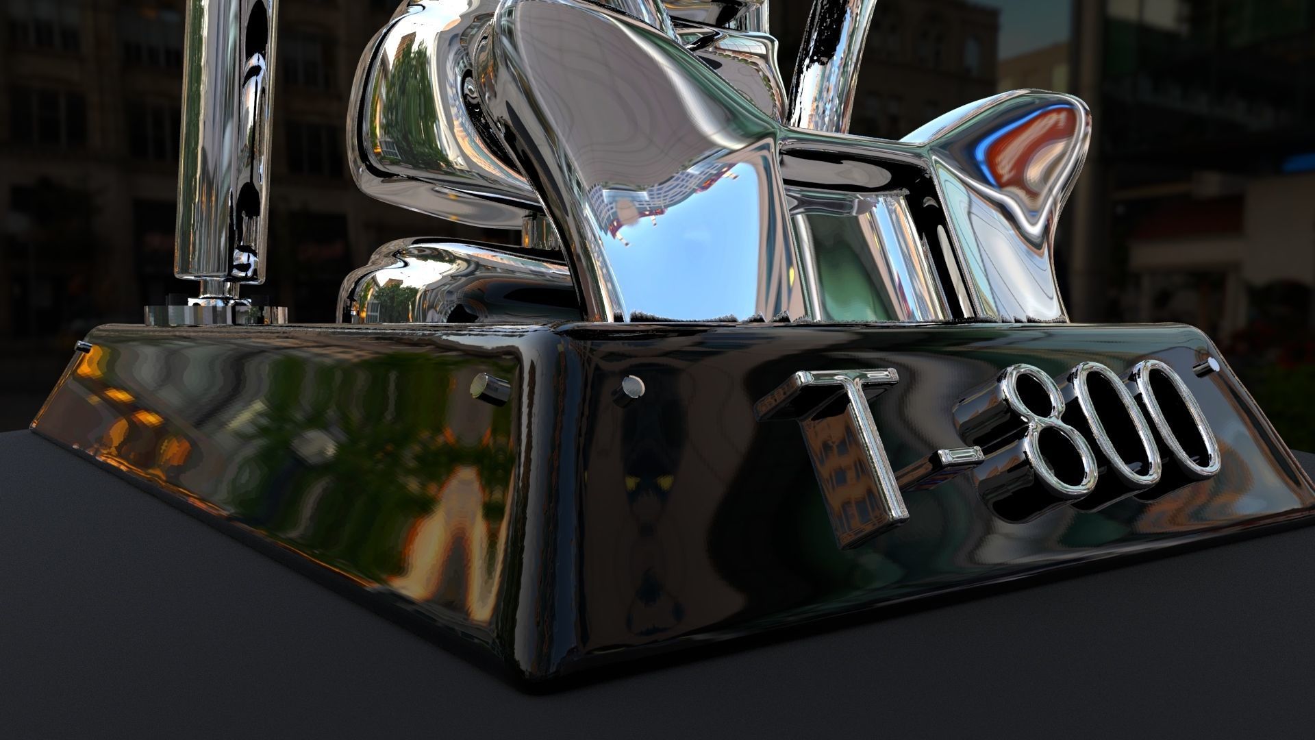 Terminator T-800 Skull Bust 3D Print Stl Model Diorama  3D print model_5