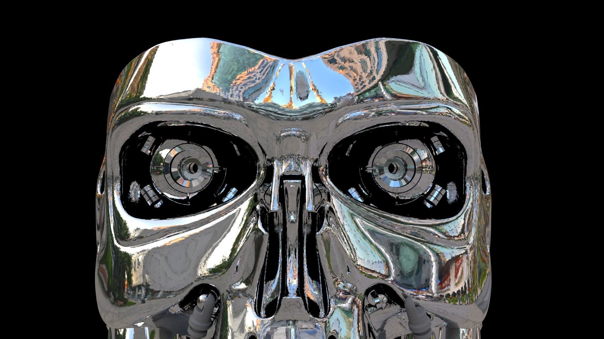 Terminator T-800 Skull Bust 3D Print Stl Model Diorama  3D print model_13