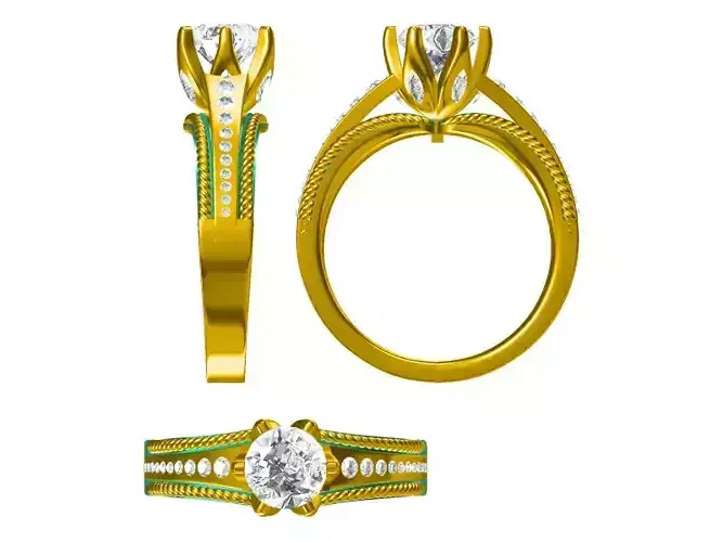 Diamond mounting ring item no YSC8 3D print model