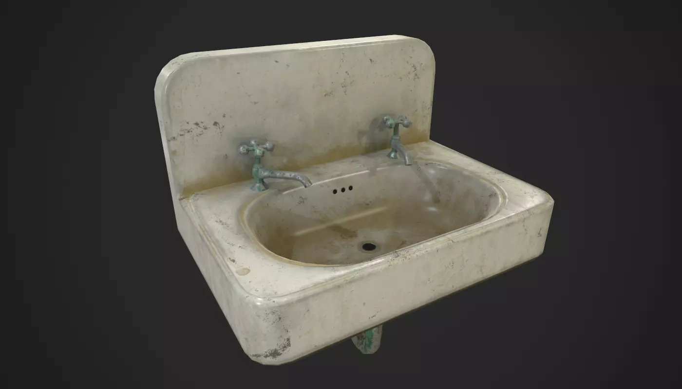 Antique sink Low-poly 3D model