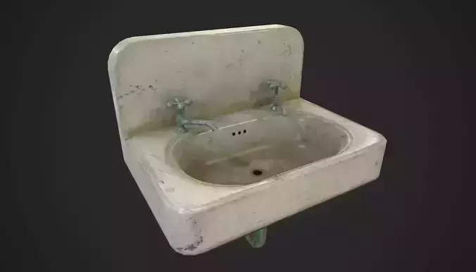 Antique sink Low-poly 3D model