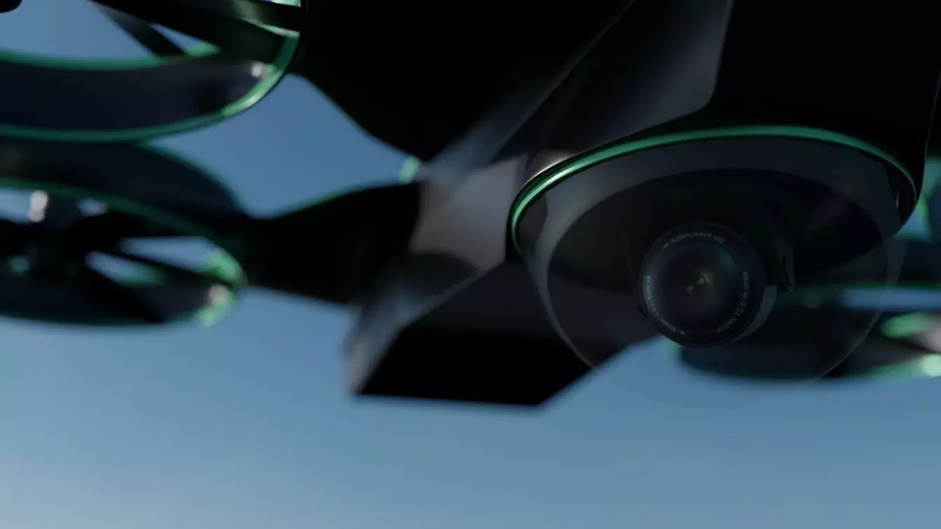 DRONE flying in sky Low-poly 3D model