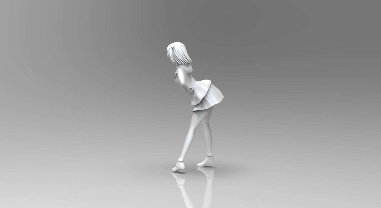 Yanagi girl in dress 3D print model_3