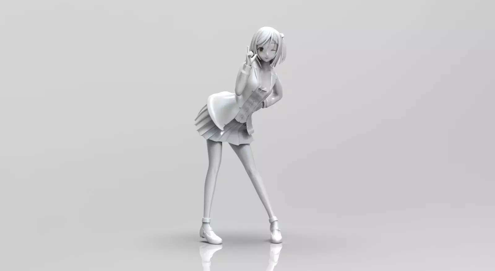 Yanagi girl in dress 3D print model_0
