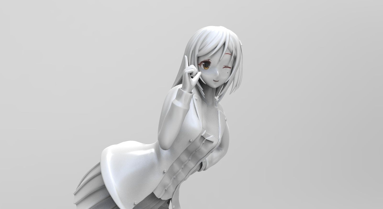 Yanagi girl in dress 3D print model_1