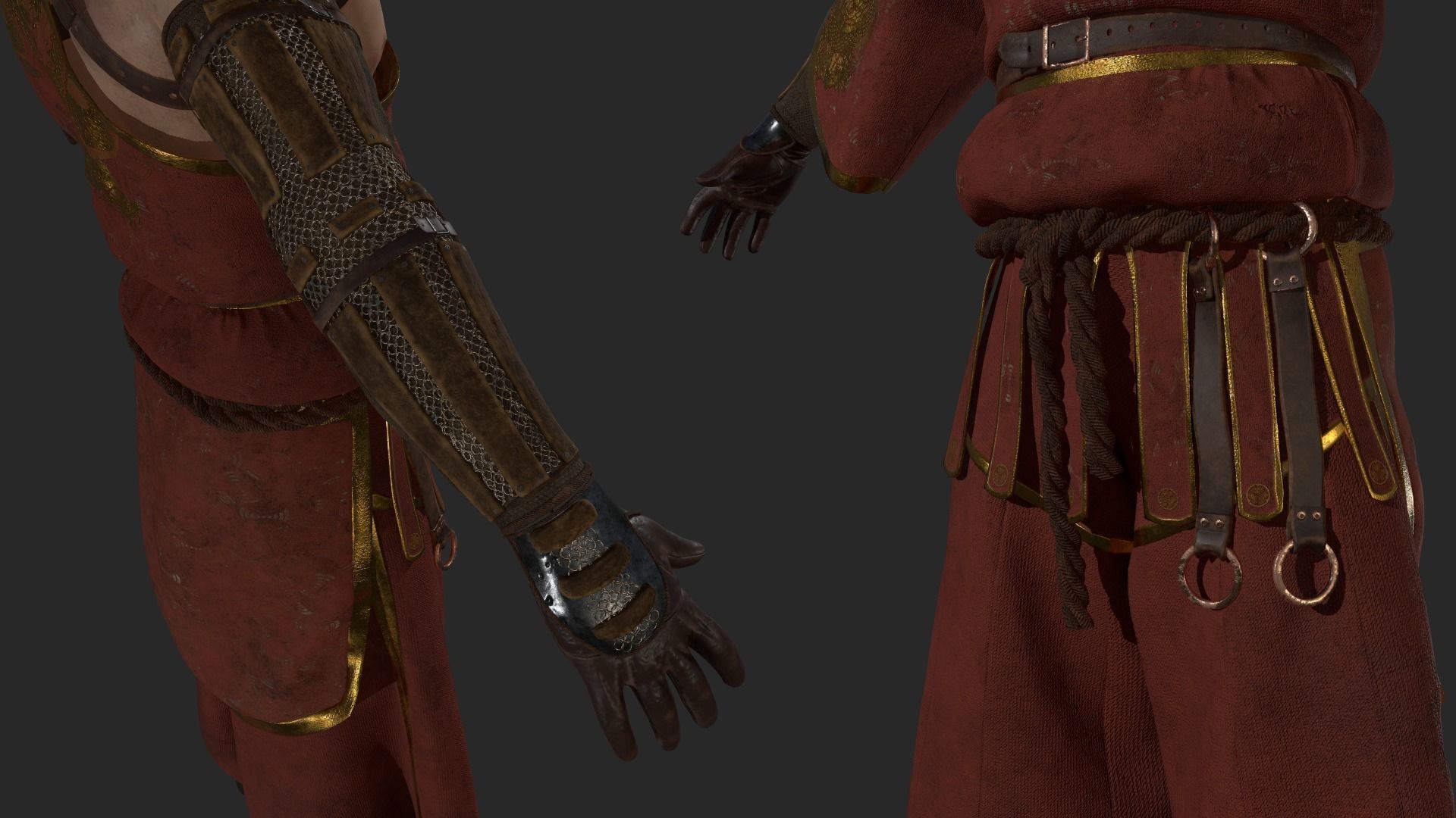 Shinobi PBR Game Character Low-poly 3D model_6