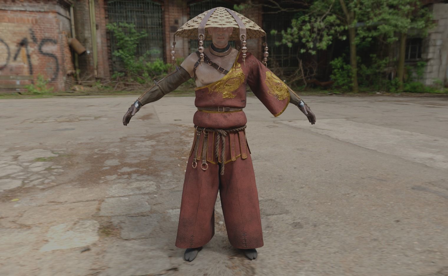 Shinobi PBR Game Character Low-poly 3D model_15