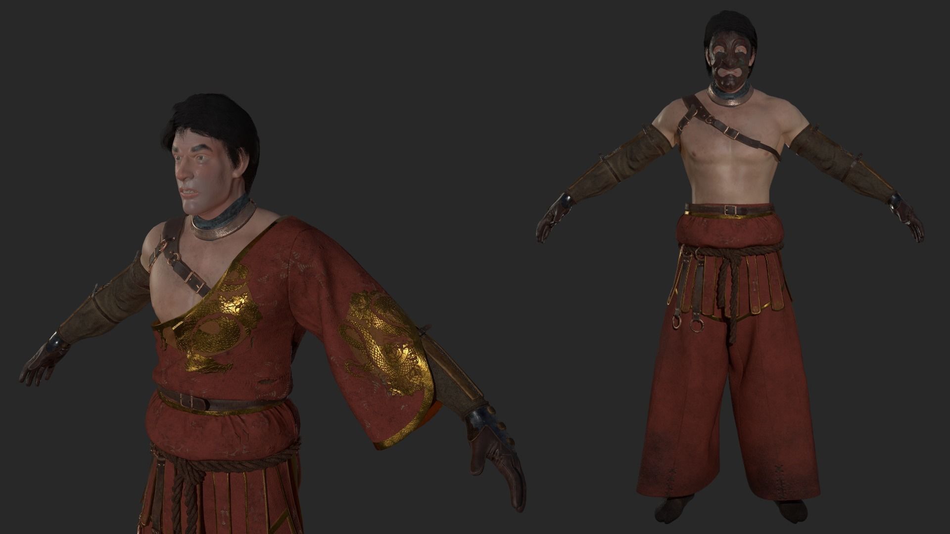 Shinobi PBR Game Character Low-poly 3D model_8