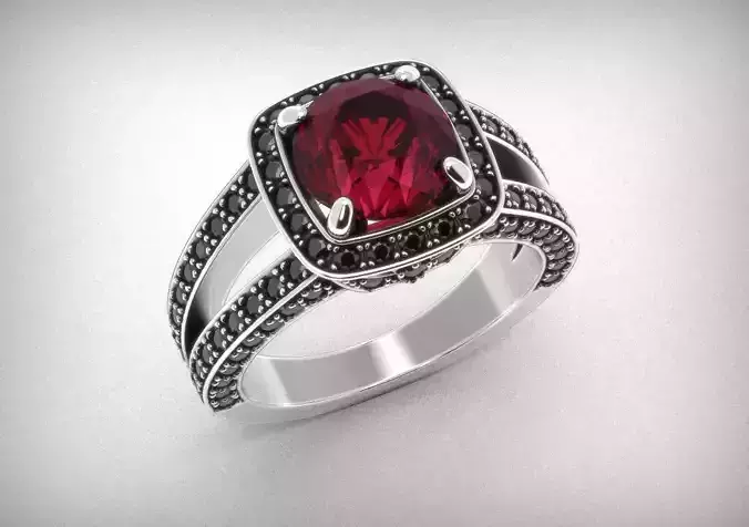 Stylish womens ring with diamonds and sapphire 480