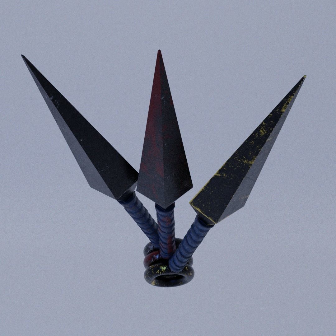 LOW POLY KUNAI Low-poly 3D model_1