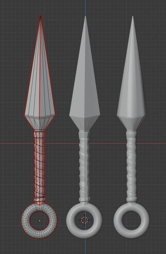 LOW POLY KUNAI Low-poly 3D model_14