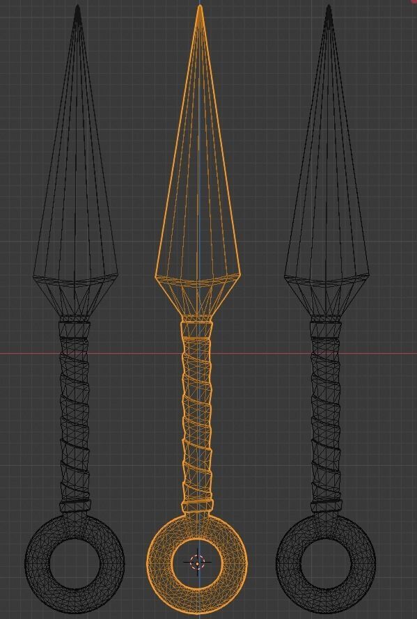 LOW POLY KUNAI Low-poly 3D model_13