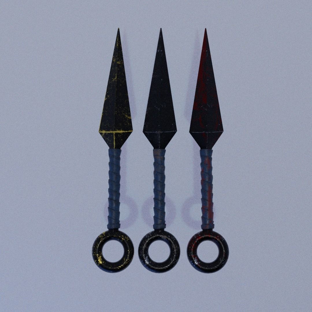 LOW POLY KUNAI Low-poly 3D model_2