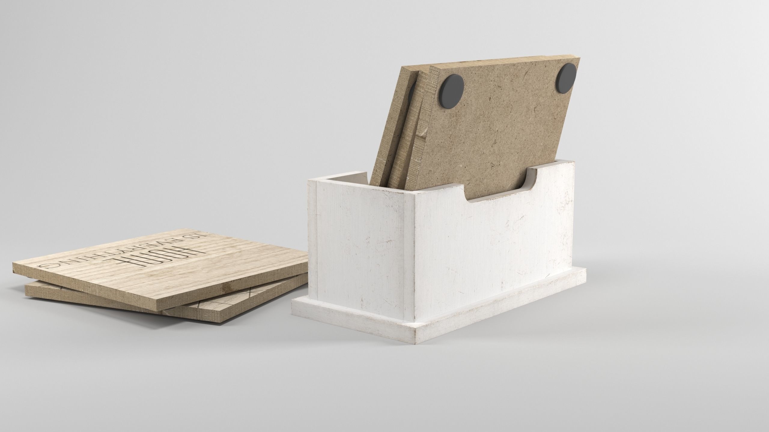 Drinks coaster set 3 Layouts included 3D model_4