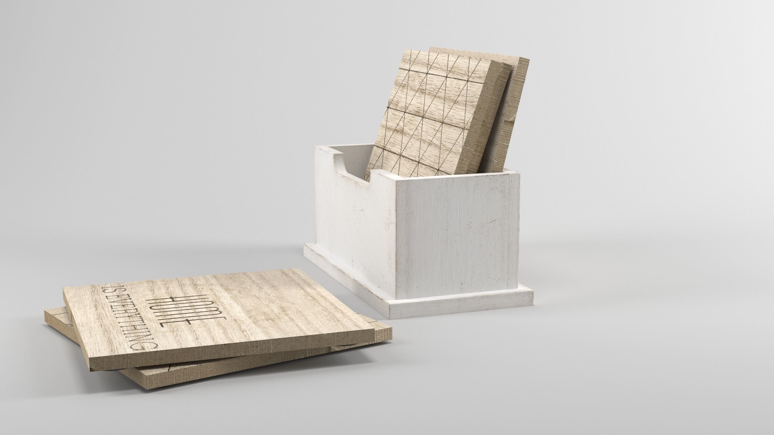 Drinks coaster set 3 Layouts included 3D model_3