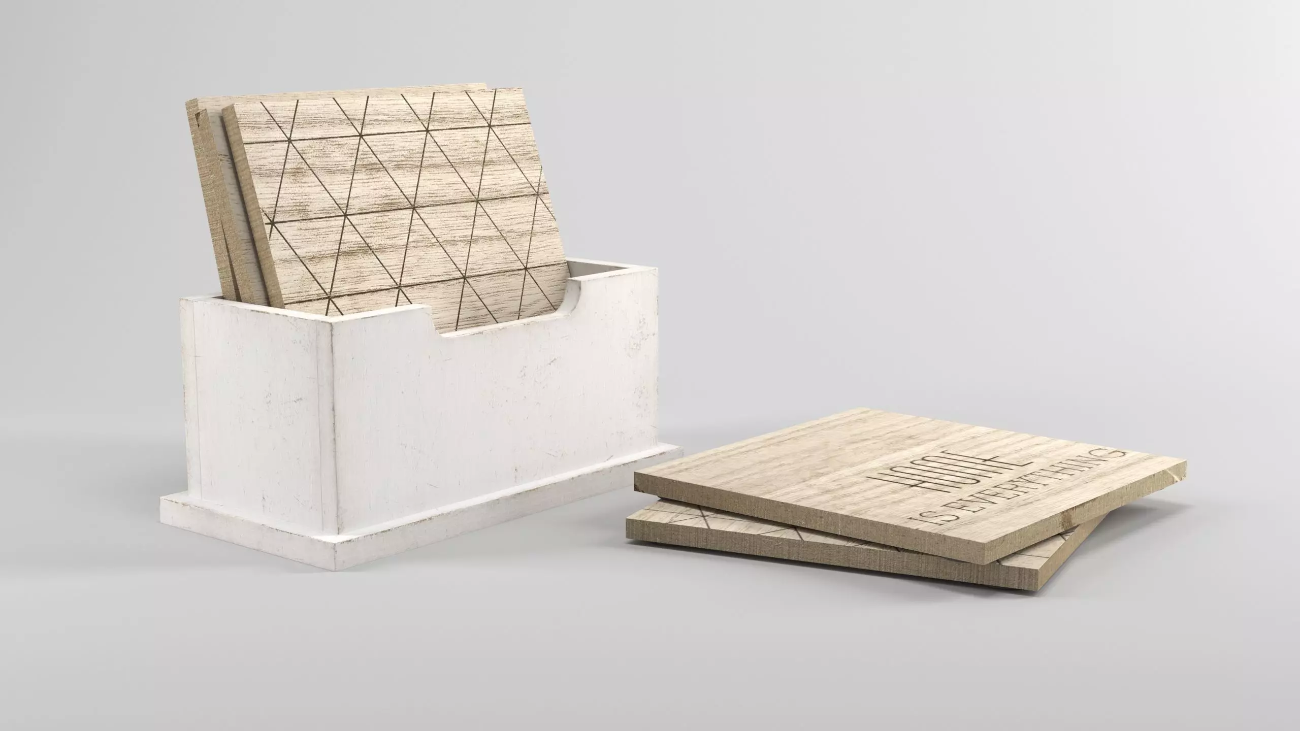 Drinks coaster set 3 Layouts included 3D model_0