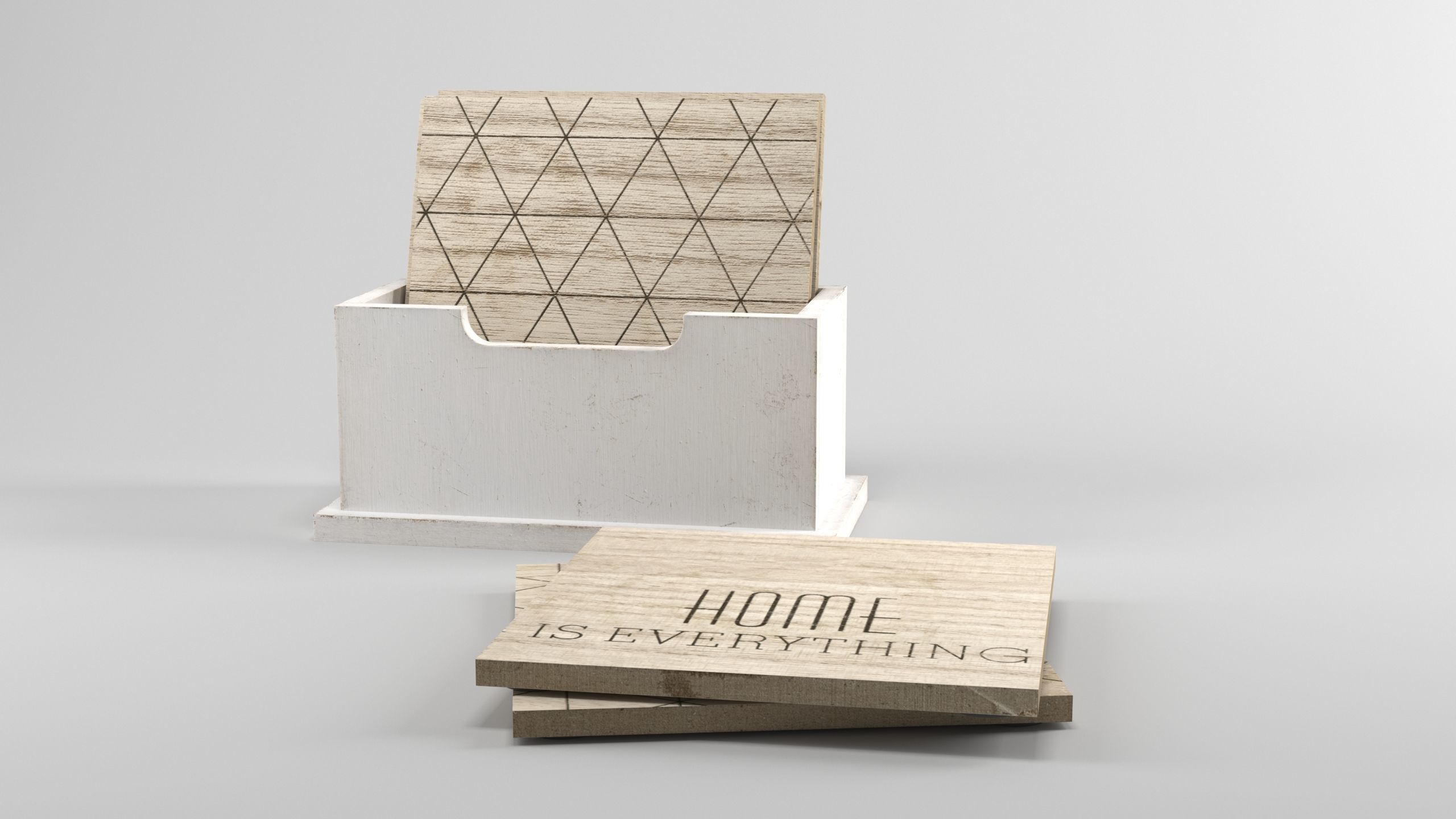 Drinks coaster set 3 Layouts included 3D model_2