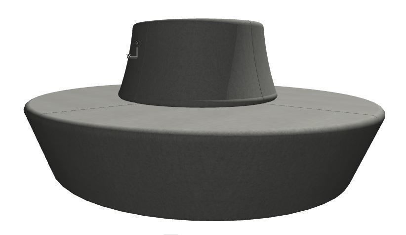 Round sofa 3D model_2