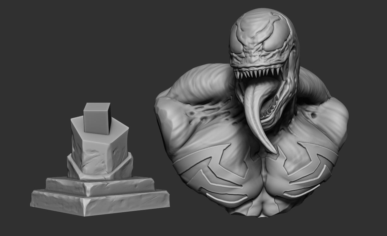 Venom Bust  3D print model_2