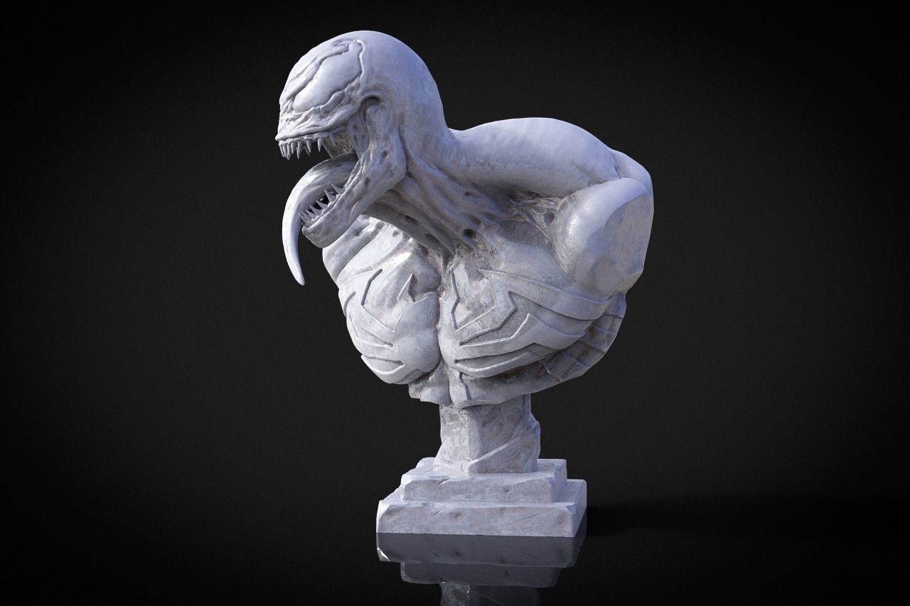 Venom Bust  3D print model_1