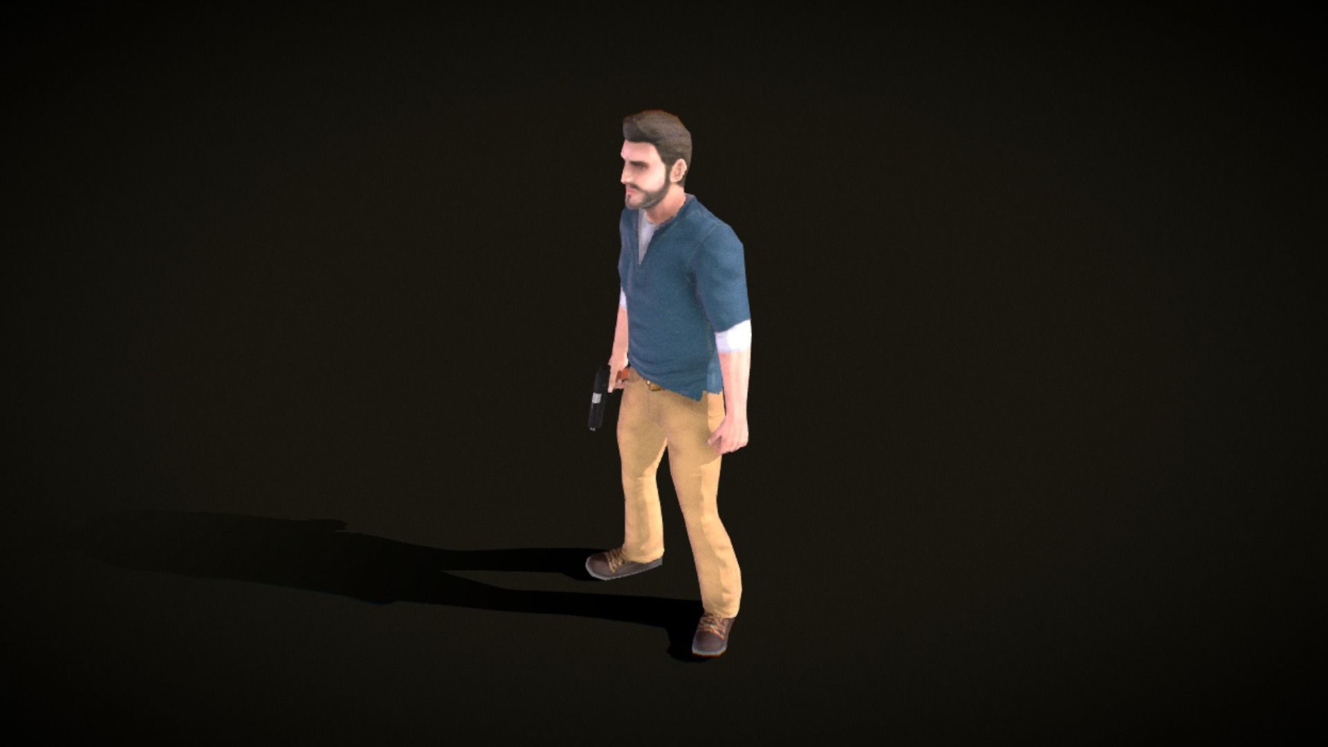 Blake - the adventurer -Free Low Poly animated Model Free low-poly 3D model_2