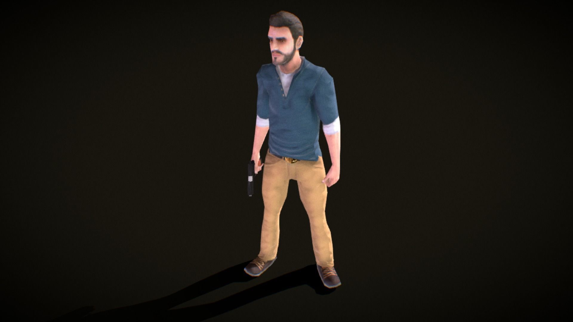 Blake - the adventurer -Free Low Poly animated Model Free low-poly 3D model_6