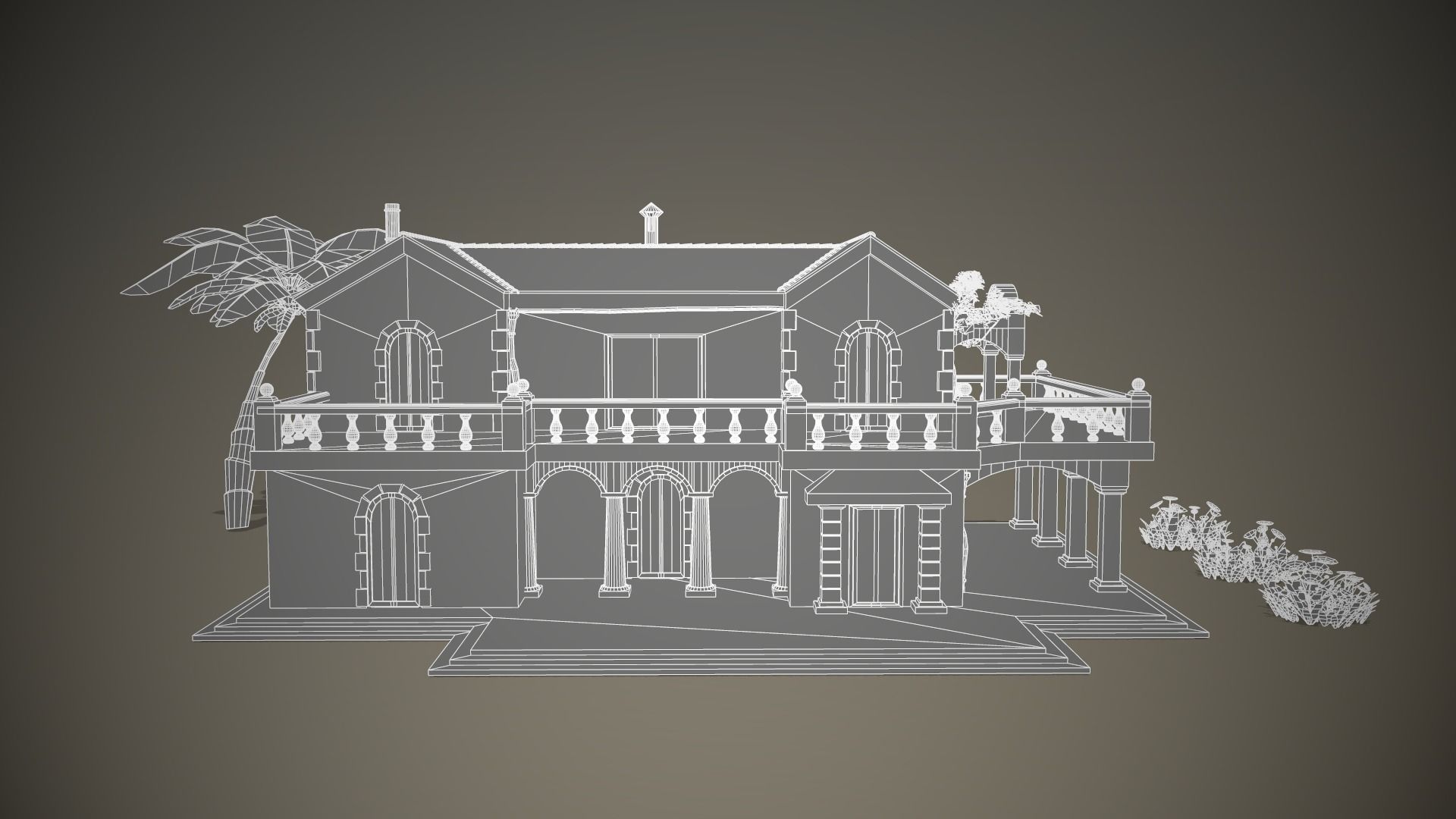 Stylized Tropical Beach Building Low-poly 3D model_13