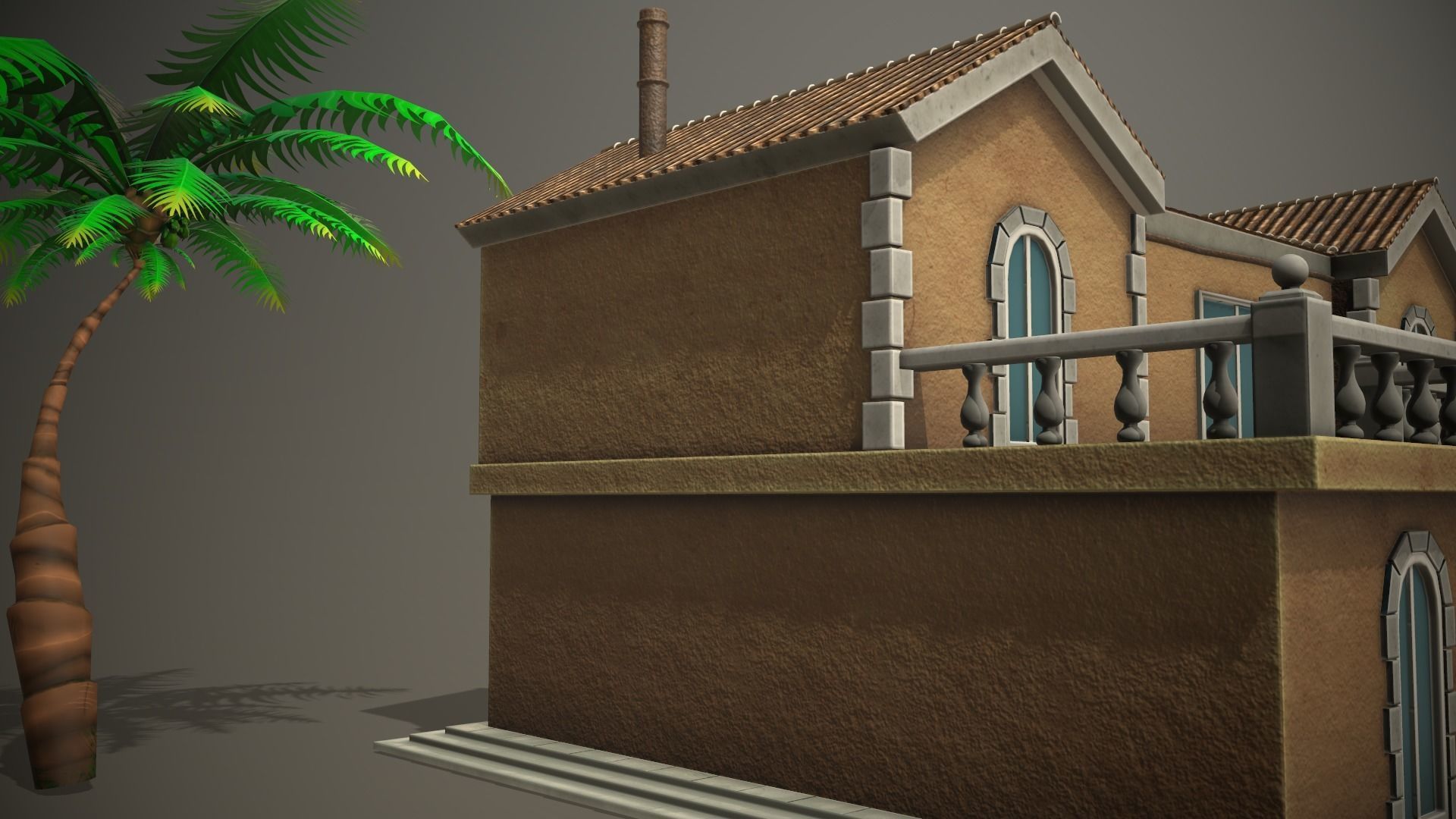 Stylized Tropical Beach Building Low-poly 3D model_3