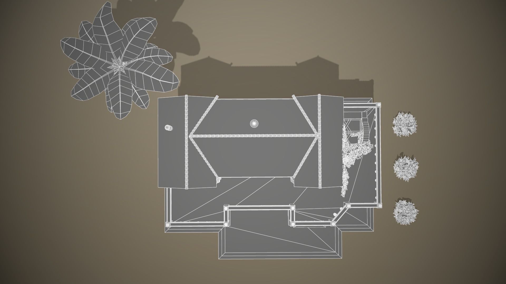 Stylized Tropical Beach Building Low-poly 3D model_15