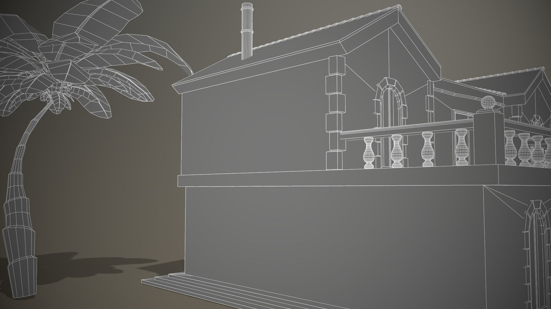 Stylized Tropical Beach Building Low-poly 3D model_19