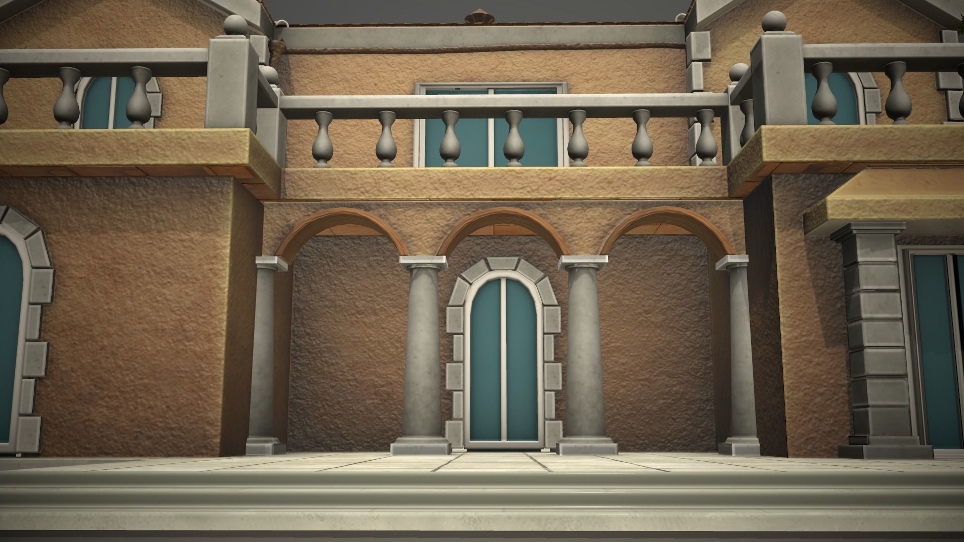 Stylized Tropical Beach Building Low-poly 3D model_9