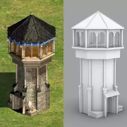 West european tower - age of empires 2 3D print model