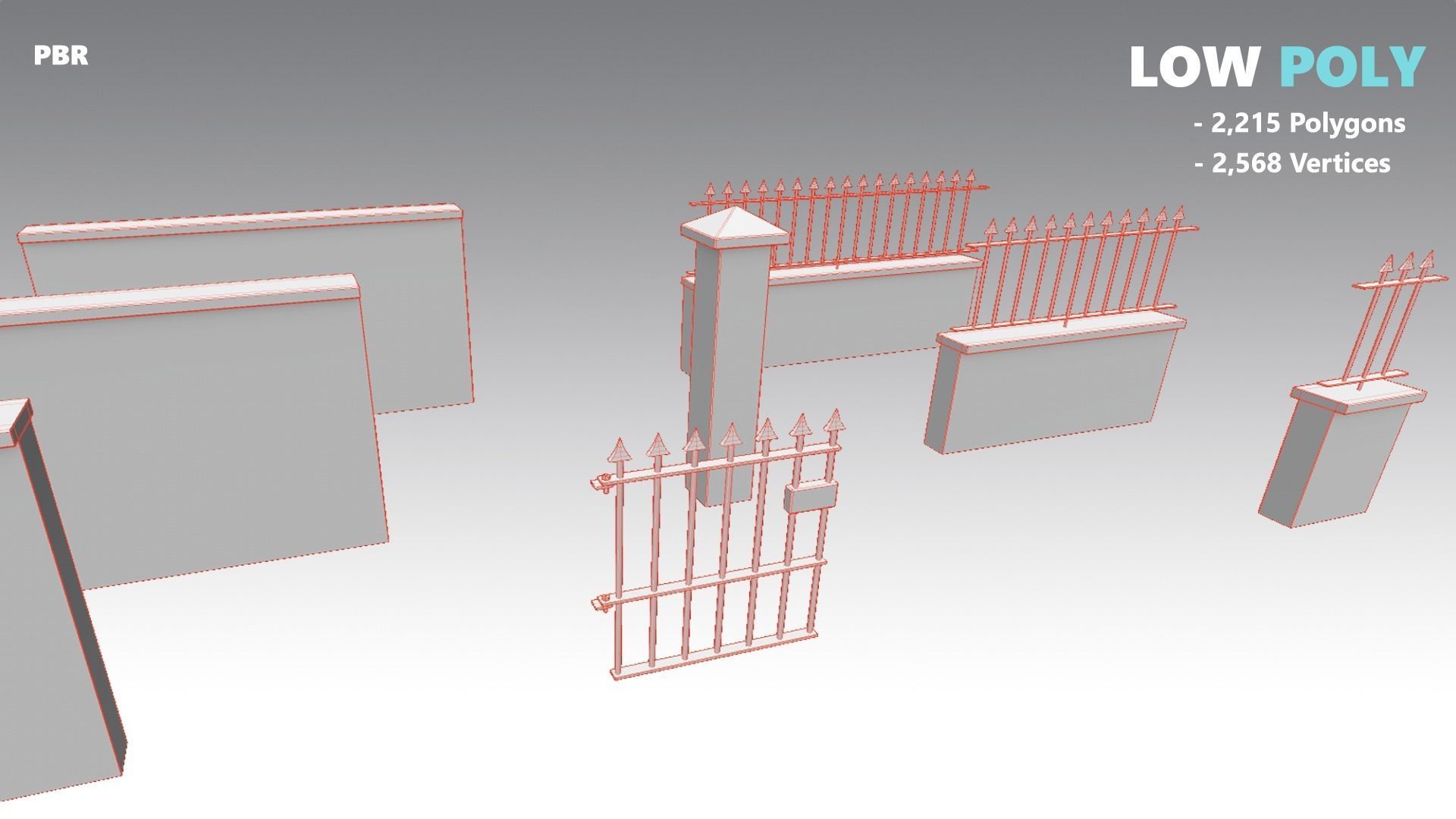 Brick Wall Pack PBR - Modular - Version 1 - Low-poly 3D model_6