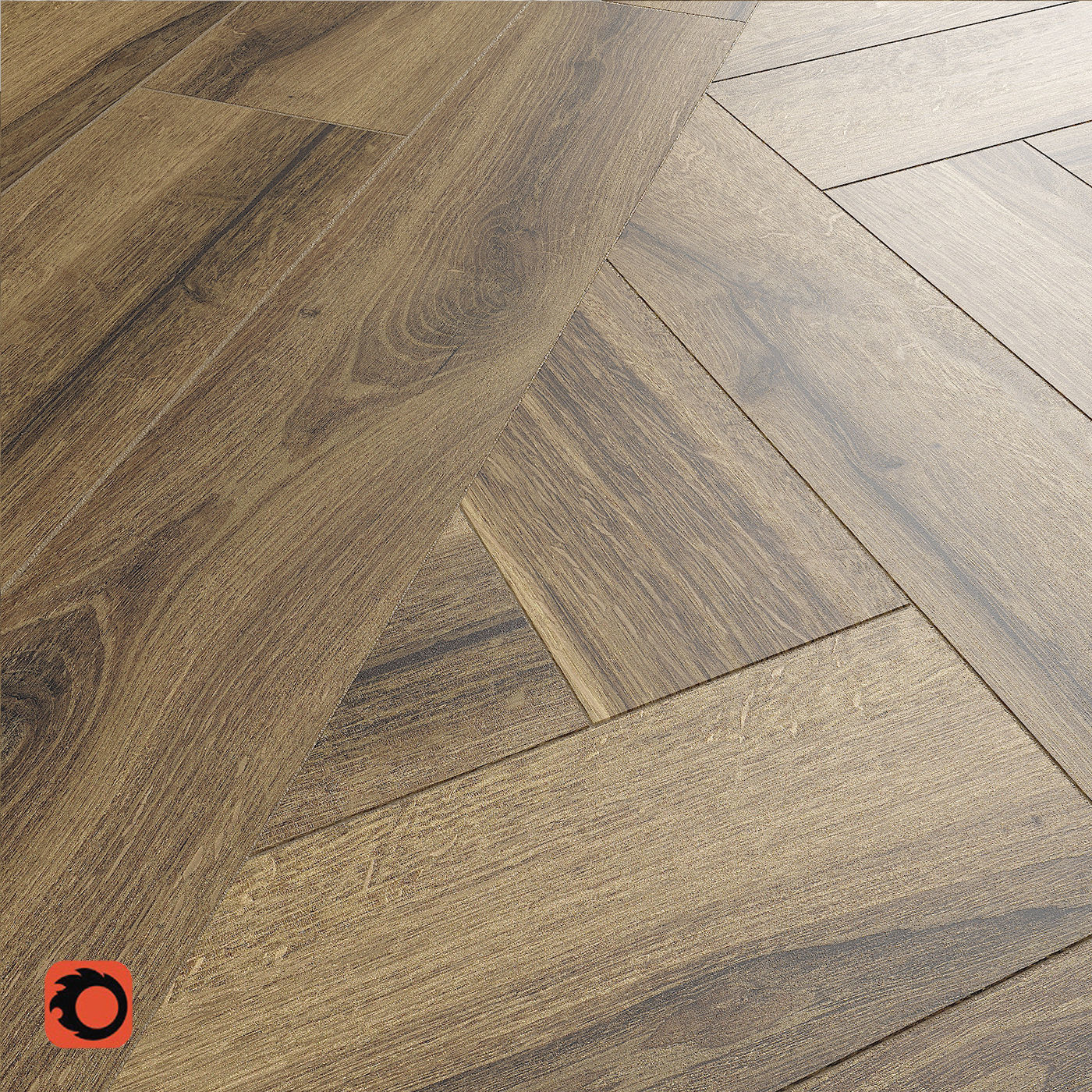 Skogen brown Floor Tile 3D model_2