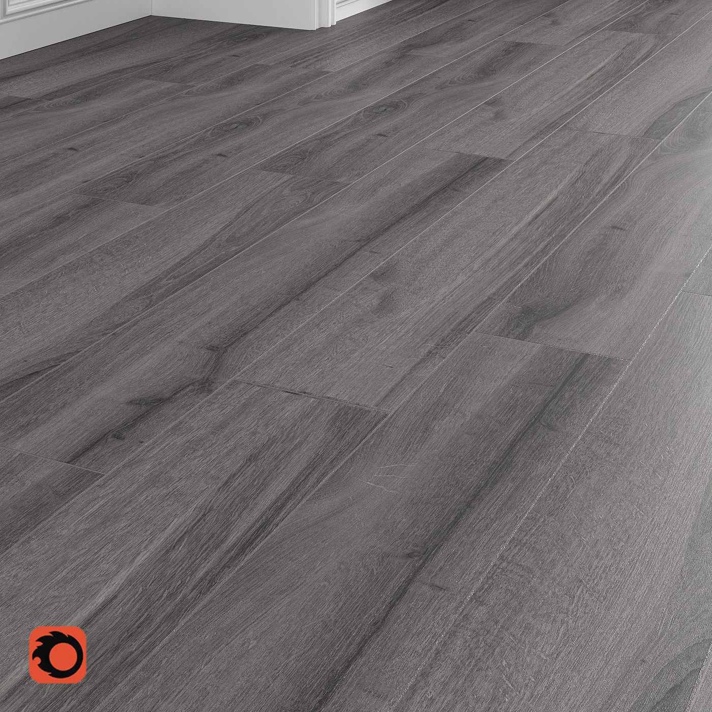 Skogen dark grey Floor Tile 3D model_1