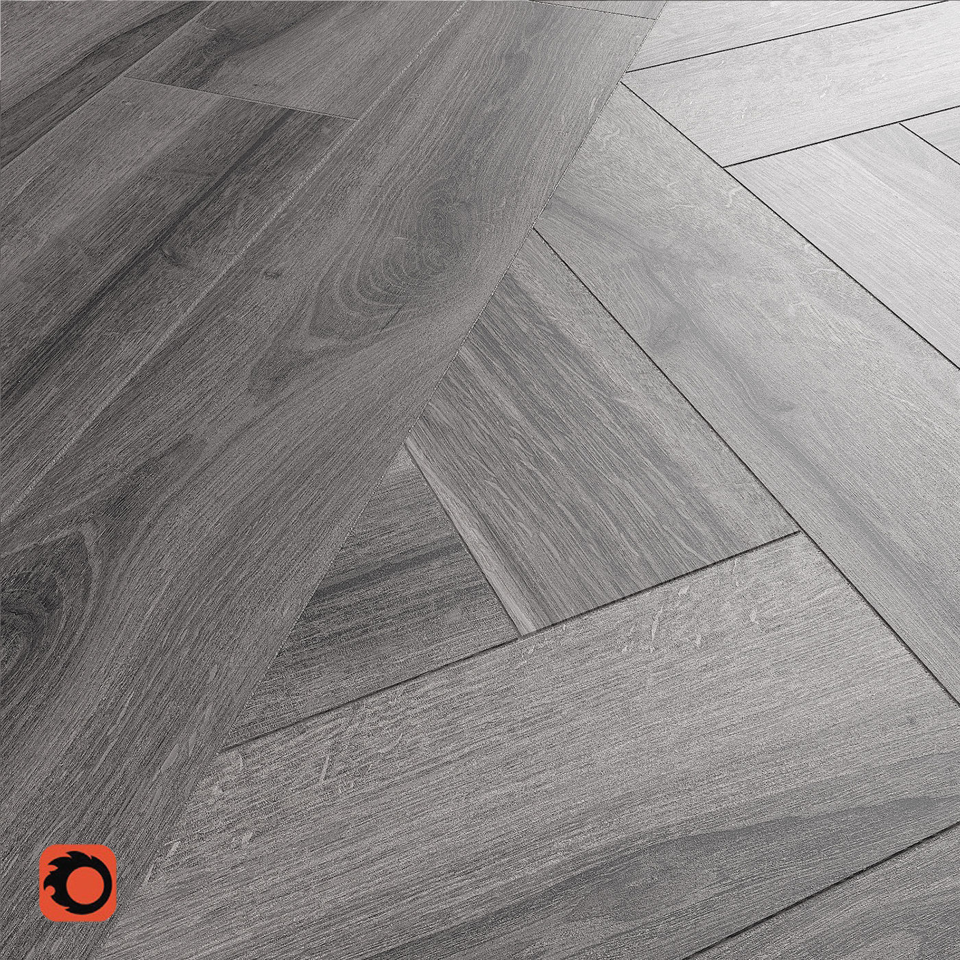 Skogen dark grey Floor Tile 3D model_2
