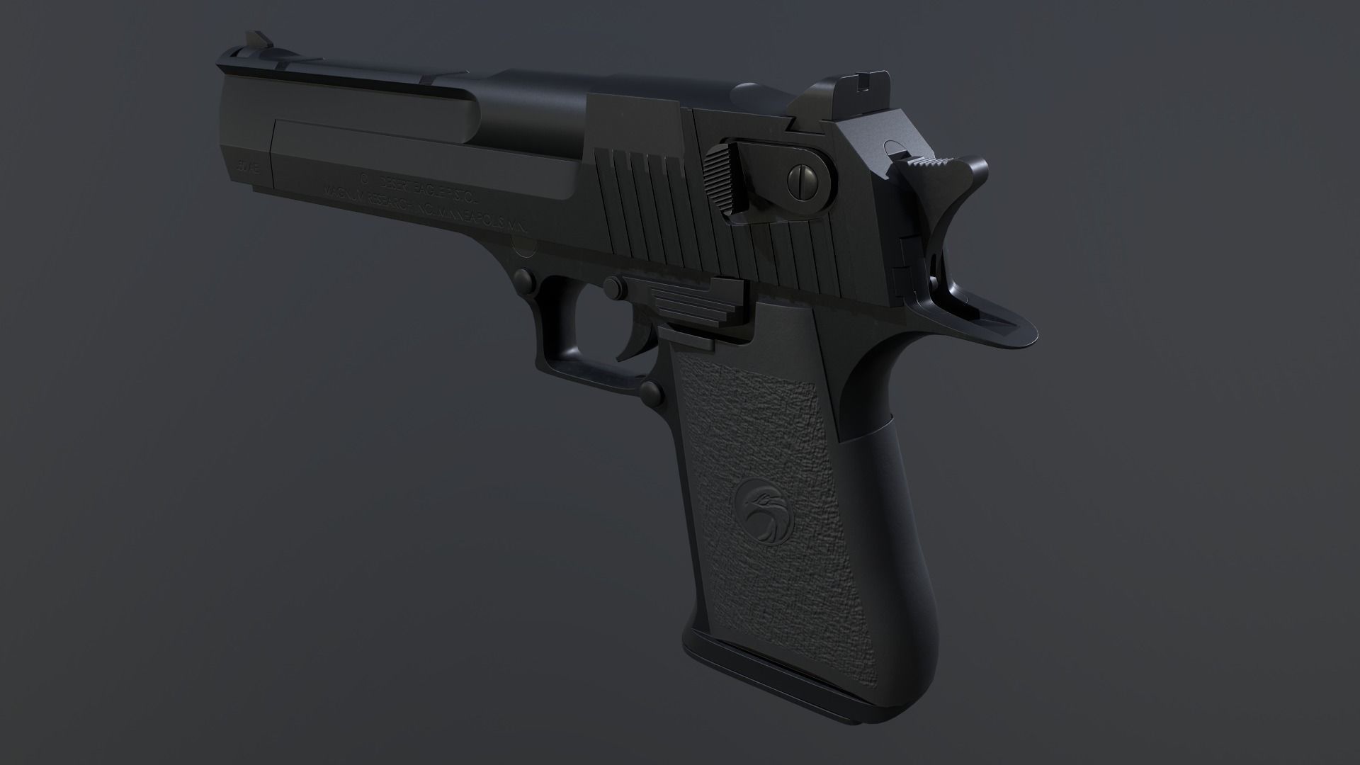 Desert eagle Low-poly 3D model_4